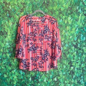 NY - Floral Striped Women's Top(curvy size)